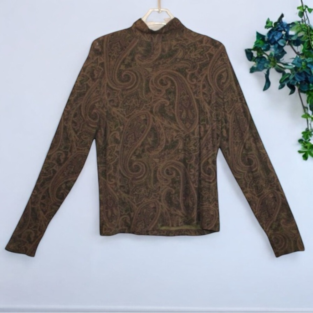 Kate Hill Black Turtleneck Sweater Elegant and Versatile Women’s Large‎ Paisley